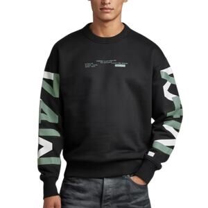 G-Star Raw 7411 Sleeve Graphic Loose Sweater Black Sleeve Print Sz M Unisex